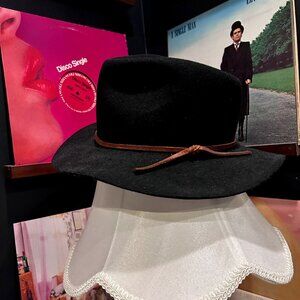 MADEWELL x Biltmore Shaped 100% Wool Felt Hat w/ Leather Trim | Black |  S/M
